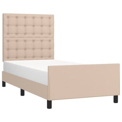  Rama łóżka z zagłówkiem, cappuccino, 80x200 cm, sztuczna skóra