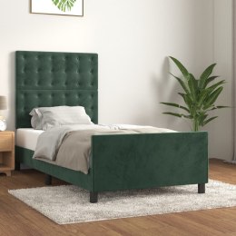  Rama łóżka z zagłówkiem, ciemnozielona, 80x200 cm, aksamitna