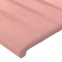  Rama łóżka z zagłówkiem, różowa, 200x200 cm, aksamitna