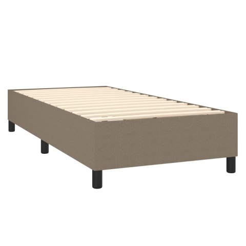  Łóżko kontynentalne z materacem, taupe, 80x200 cm, tkanina