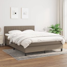  Łóżko kontynentalne z materacem, taupe, tkanina, 140x190 cm