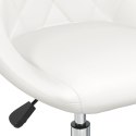  Obrotowe krzesła stołowe, 6 szt., białe, sztuczna skóra