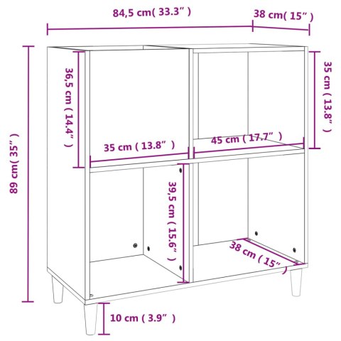  Szafka na płyty, czarna, 84,5x38x89 cm, materiał drewnopochodny