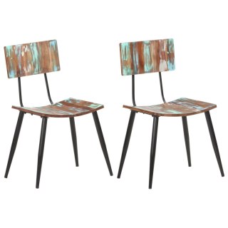 Krzesła stołowe, 2 szt., lite drewno z odzysku