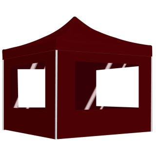  Namiot imprezowy ze ściankami, aluminium, 2x2 m, bordowy