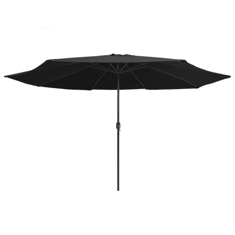  Parasol ogrodowy na metalowym słupku, 400 cm, czarny