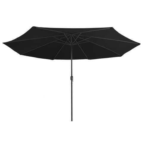  Parasol ogrodowy na metalowym słupku, 400 cm, czarny