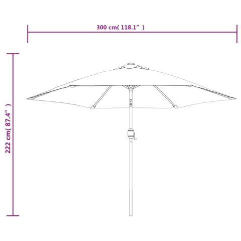  Parasol ogrodowy na metalowym słupku, terakotowy, 300 cm