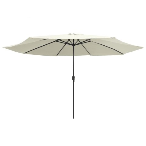  Parasol ogrodowy na stalowym słupku, 400 cm, piaskowy biały