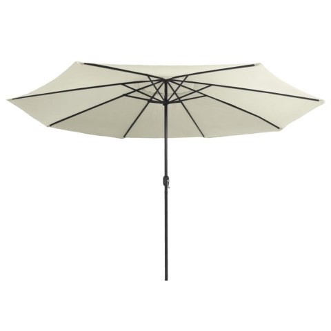  Parasol ogrodowy na stalowym słupku, 400 cm, piaskowy biały