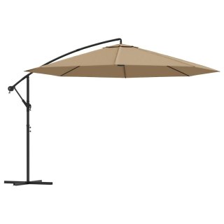  Parasol wiszący z aluminiowym słupkiem, 350 cm, kolor taupe