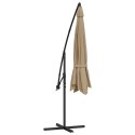  Parasol wiszący z aluminiowym słupkiem, 350 cm, kolor taupe