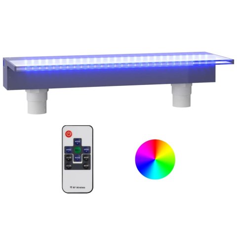  Wylewka do wodospadu z oświetleniem RGB LED, akrylowa, 60 cm