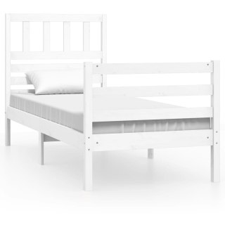  Rama łóżka, biała, 90x190 cm, lite drewno