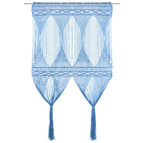  Zasłona z makramy, niebieska, 140 x 240 cm, bawełna