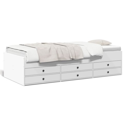  Łóżko dzienne z szufladami, białe, 90x190 cm
