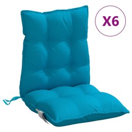  Poduszki na krzesła z niskim oparciem, 6 szt., jasnoniebieskie