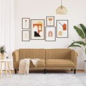  Sofa 3-osobowa, brązowa, tapicerowana aksamitem
