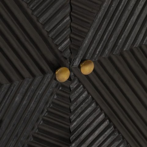  Szafka, czarna, 55x30x76 cm, lite drewno mango i żelazo