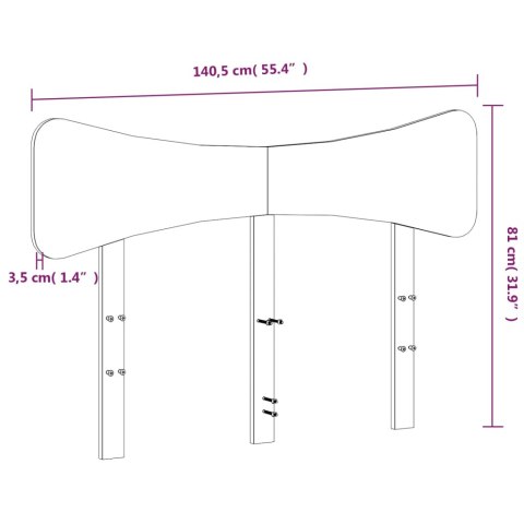  Wezgłowie do łóżka, woskowy brąz, 135 cm, lite drewno sosnowe