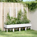  Donica ogrodowa z kratką, biała, 160x40x142 cm, PP
