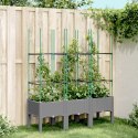  Donica ogrodowa z kratką, jasnoszara, 120x40x142,5 cm, PP