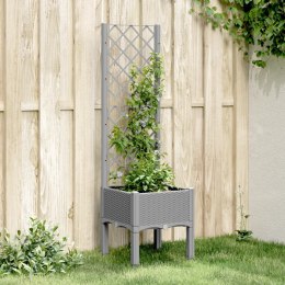  Donica ogrodowa z kratką, jasnoszara, 40x40x142 cm, PP