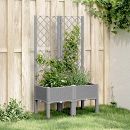  Donica ogrodowa z kratką, jasnoszara, 80x40x142 cm, PP