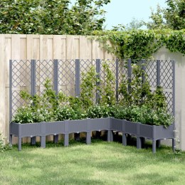  Donica ogrodowa z kratką, szara, 200x160x142 cm, PP