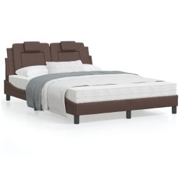  Łóżko z materacem, brązowe, 120x200 cm, sztuczna skóra