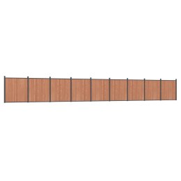  Panel ogrodzeniowy, brązowy, 1564x186 cm, WPC