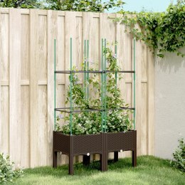  Donica ogrodowa z kratką, brązowa, 80x40x142,5 cm, PP