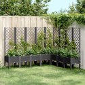  Donica ogrodowa z kratką, czarna, 200x160x142 cm, PP