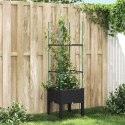  Donica ogrodowa z kratką, czarna, 40x40x142,5 cm, PP