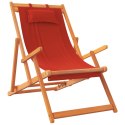  Składane krzesła plażowe, 2 szt., czerwone, obite tkaniną