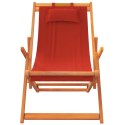  Składane krzesła plażowe, 2 szt., czerwone, obite tkaniną