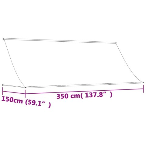  Markiza zwijana, antracytowa, 350x150 cm, tkanina i stal