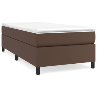  Rama łóżka, brązowa, obita sztuczną skórą, 80x200 cm