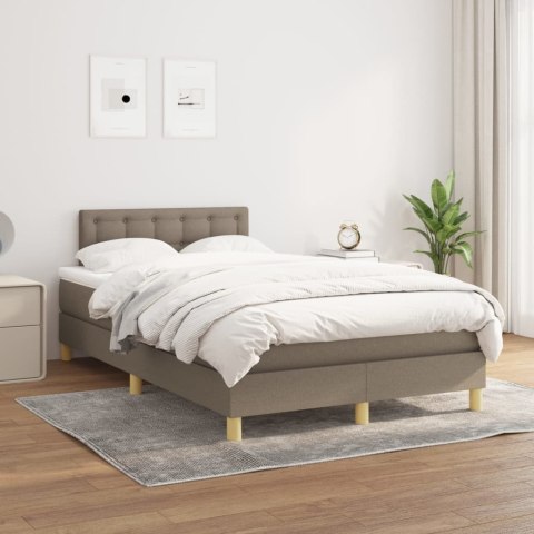  Łóżko kontynentalne z materacem, taupe, tkanina, 120x200 cm