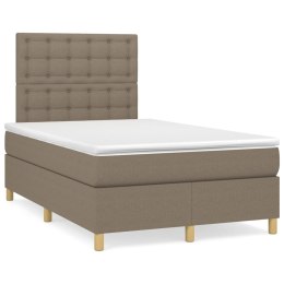  Łóżko kontynentalne z materacem, taupe, tkanina, 120x200 cm