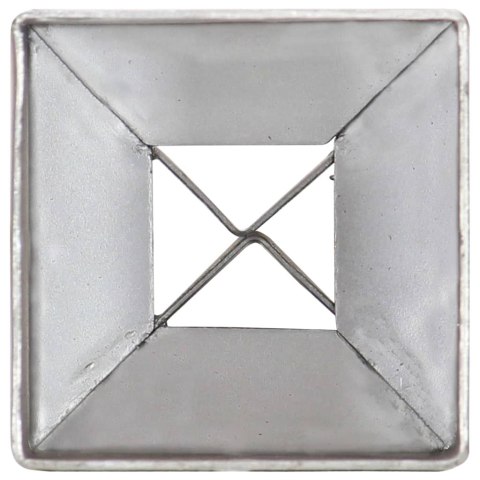  Kołki gruntowe, 2 szt., srebrne, 7x7x75 cm, stal galwanizowana