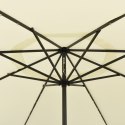  Parasol ogrodowy z LED i metalowym słupkiem, 400 cm, piaskowy