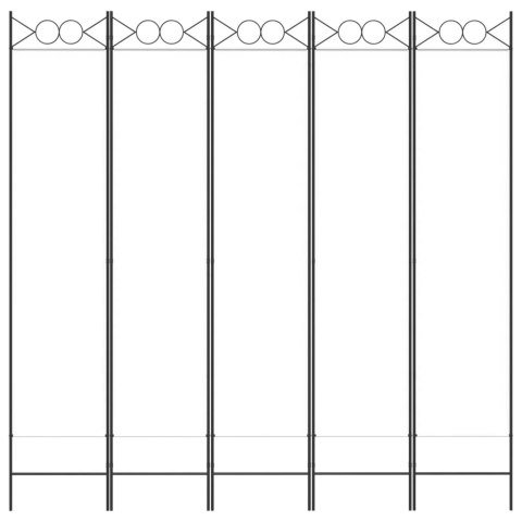  Parawan 5-panelowy, biały, 200x200 cm, tkanina