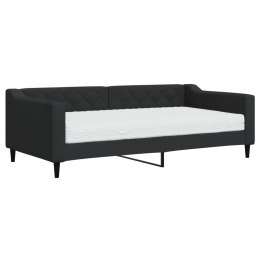  Sofa z materacem, czarna, 90x190 cm, tkanina