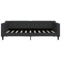  Sofa z materacem, czarna, 90x190 cm, tkanina