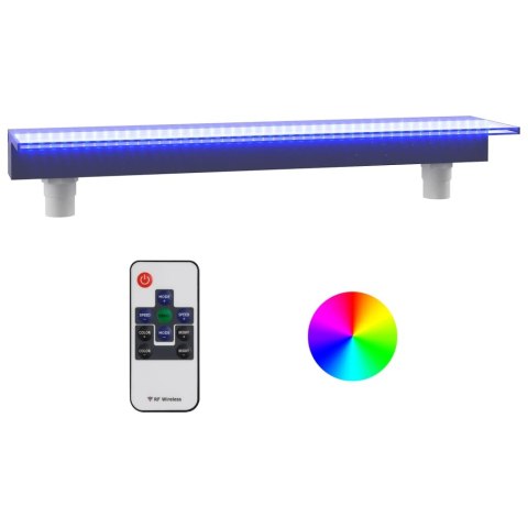  Wylewka do wodospadu z oświetleniem RGB LED, akrylowa, 90 cm