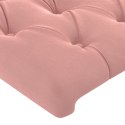  Zagłówek do łóżka z LED, różowy, 100x7x78/88 cm, aksamit