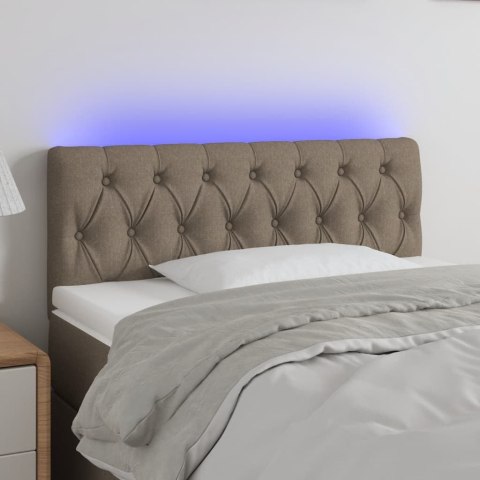  Zagłówek do łóżka z LED, taupe, 90x7x78/88 cm, tkanina