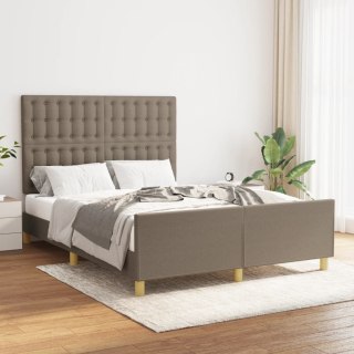  Rama łóżka z zagłówkiem, taupe, 140x200 cm, obita tkaniną