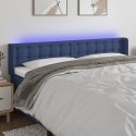  Zagłówek do łóżka z LED, niebieski, 163x16x78/88 cm, tkanina